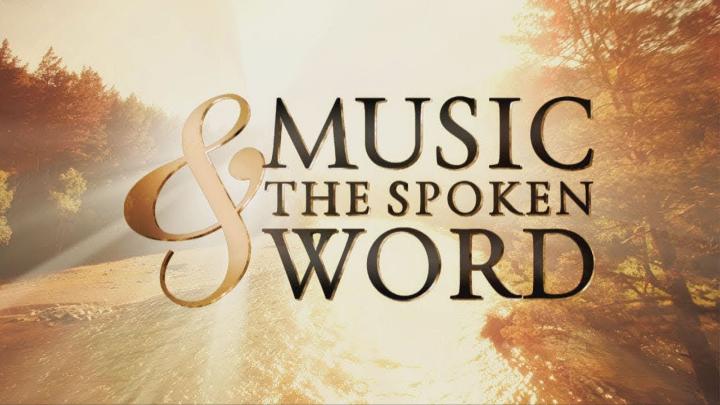 Sunrise picture with the words: "Music & The Spoken Word" in the center