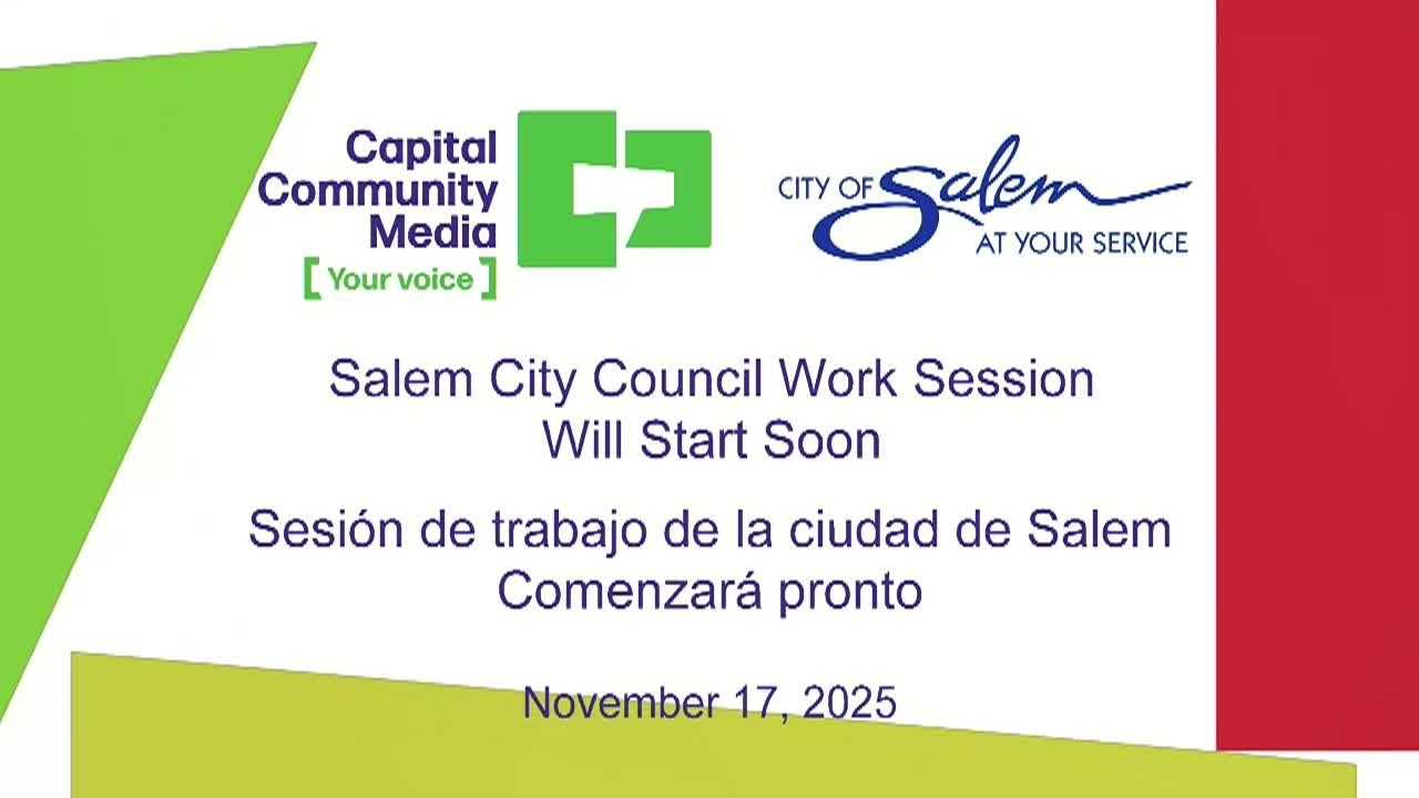 Salem City Council Work Session